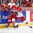 MONTREAL, CANADA - DECEMBER 29: The Czech Republic's Michael Spacek #18 takes out Denmark's Rasmus Andersson #10 behind the goal during preliminary round action at the 2017 IIHF World Junior Championship. (Photo by Francois Laplante/HHOF-IIHF Images)

